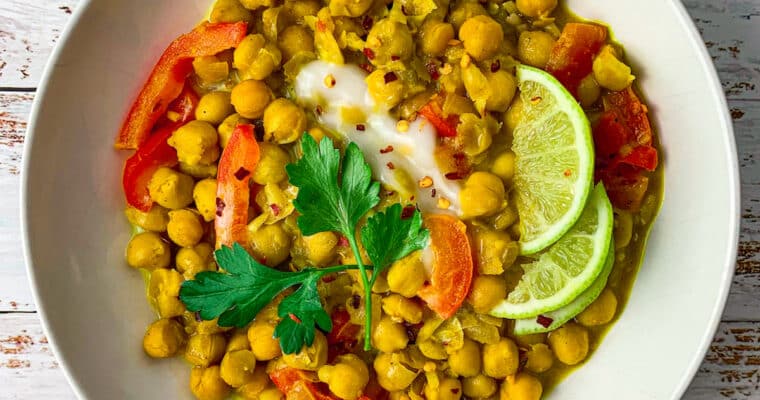 Coconut Chickpea Curry with Red Peppers