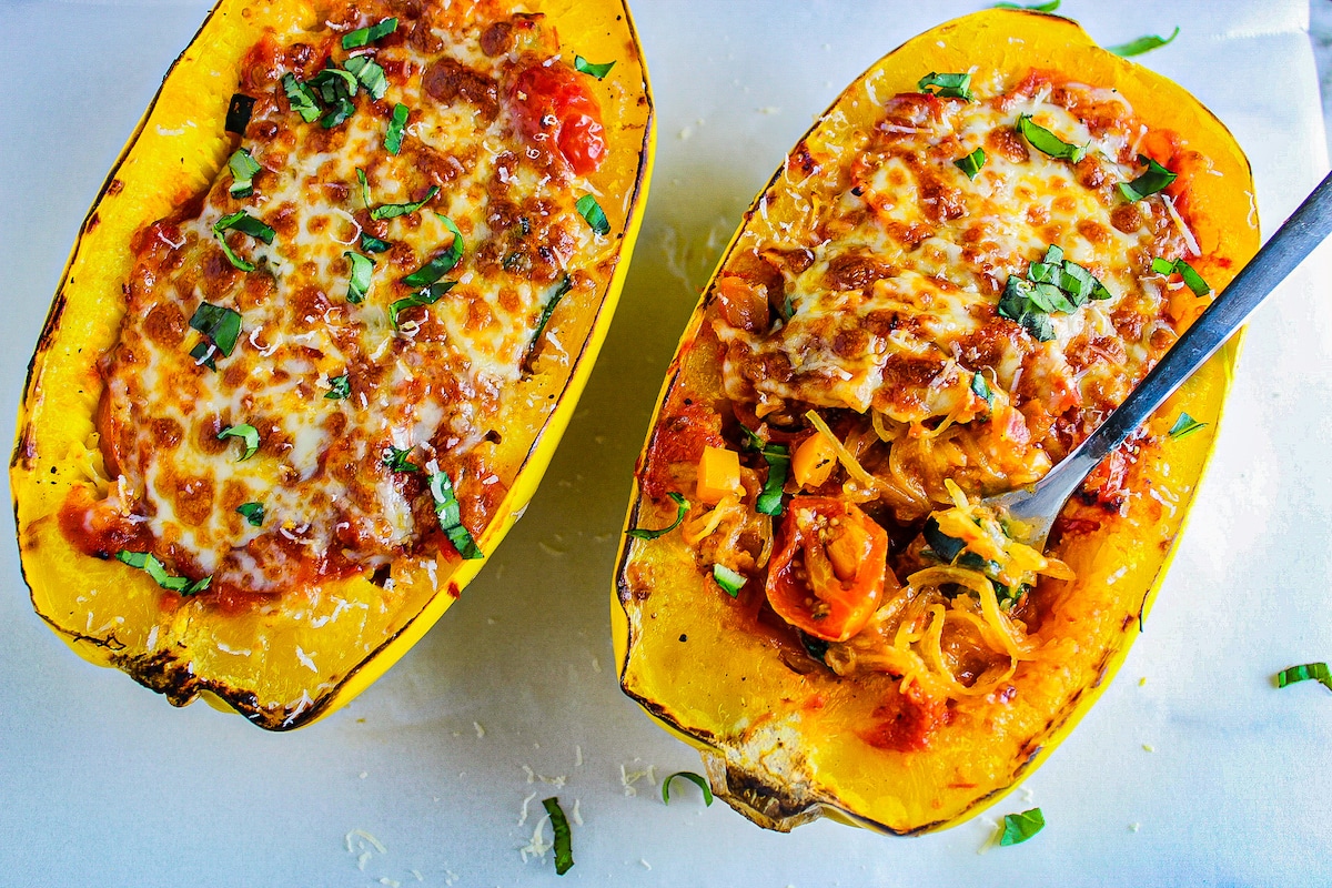 Spaghetti Squash Pizza Bowls