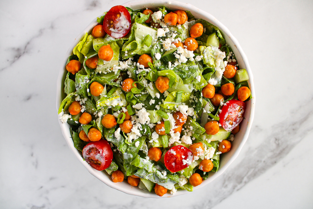 Meal Prep Buffalo Chickpea Salad {Vegan, GF, Low Cal} - Skinny