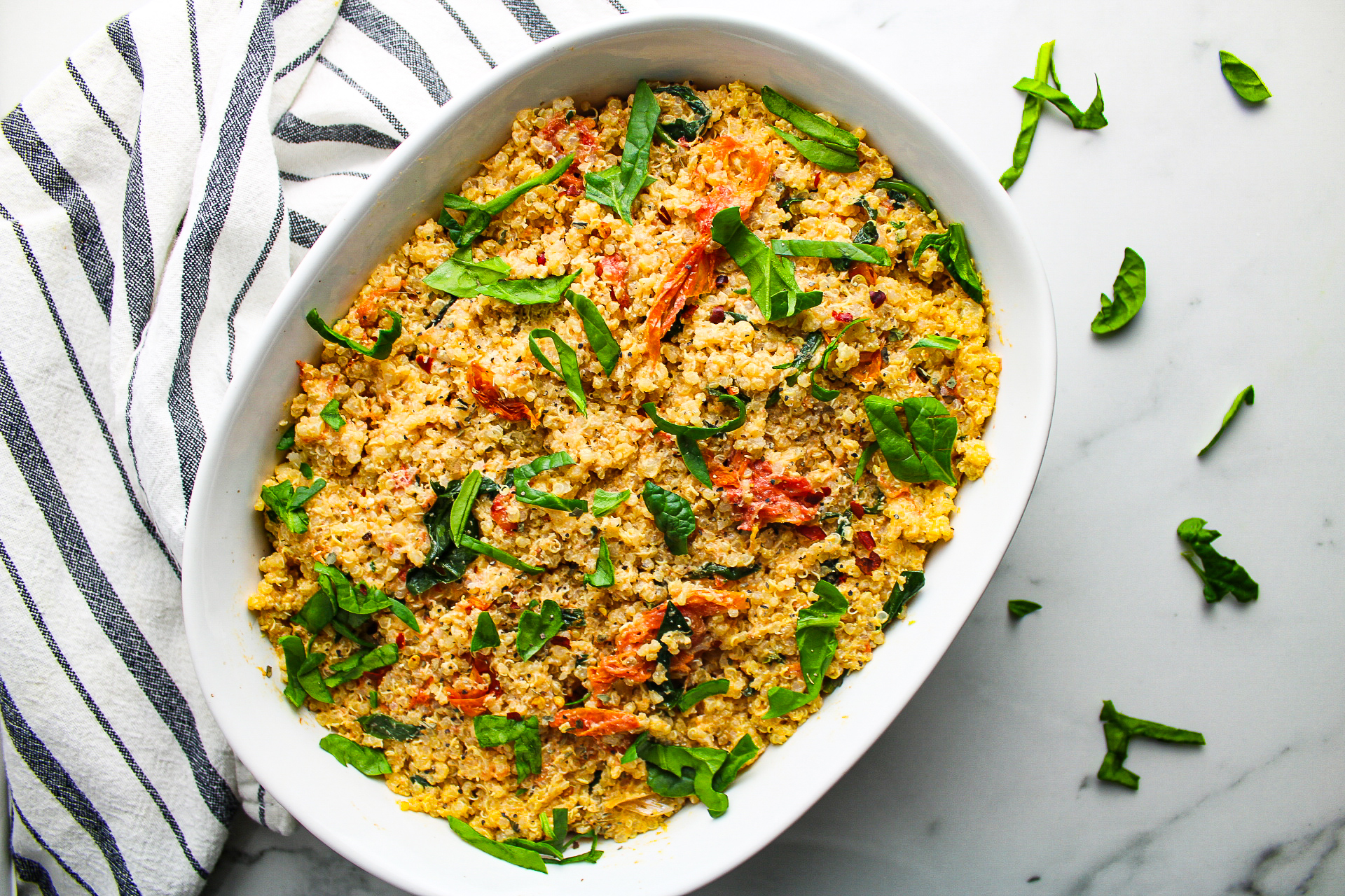 Harissa Goat Cheese Quinoa Bake - Gingerfare