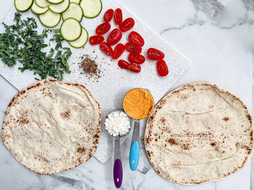 Ingredients Vegetarian Hummus Pita Pizza